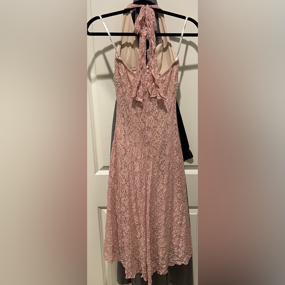 My Michelle Pink Lace Halter Dress
